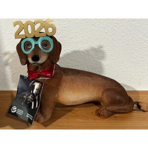 Dachshund 2026 New Year Party Figurine NWT